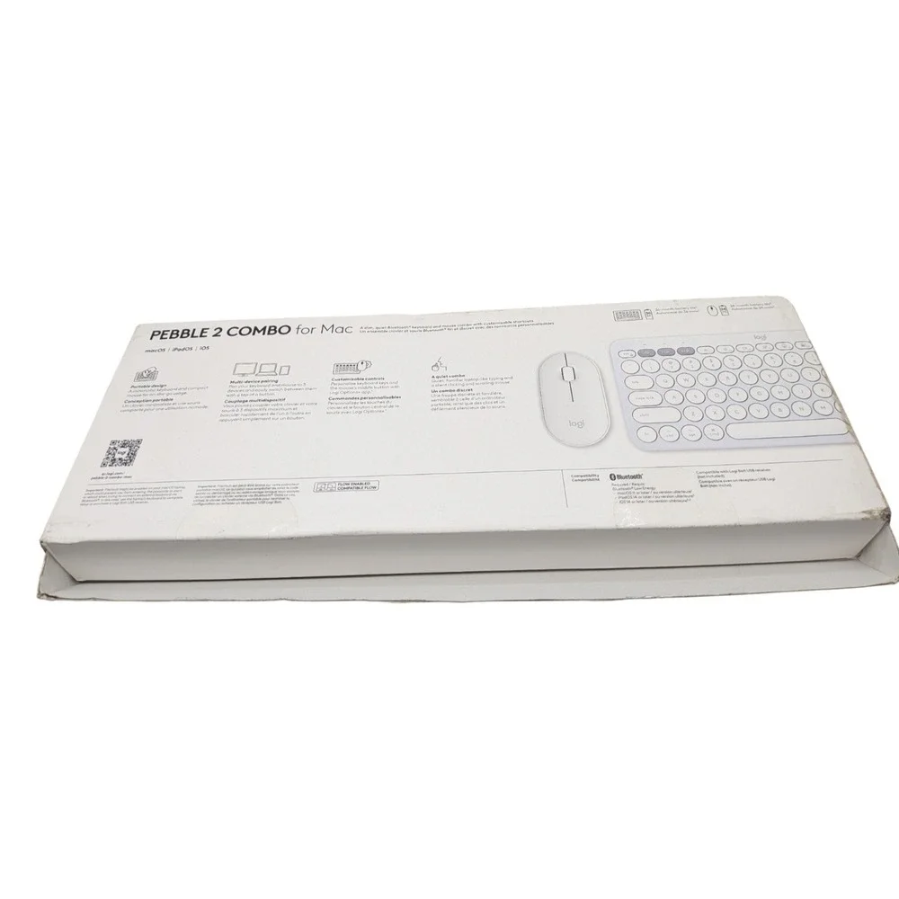 Logitech Pebble 2 Combo for Mac Wireless Keyboard and Mouse White 920-012201